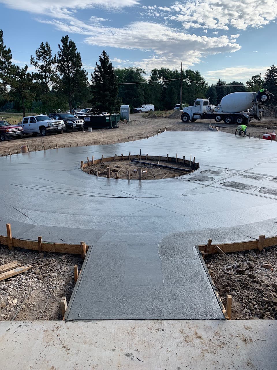 After: Large curved slab area completed and documented after the pour.